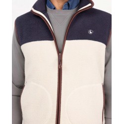 Chaleco polar azul marino hombre bicolor en poliéster reciclado