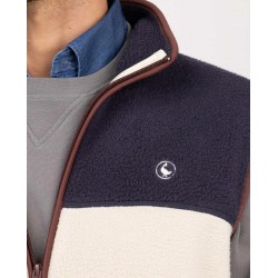 Chaleco polar azul marino hombre bicolor en poliéster reciclado