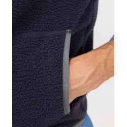 Chaleco polar granate hombre bicolor en poliéster reciclado