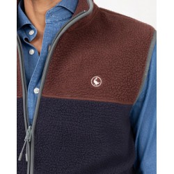 Chaleco polar granate hombre bicolor en poliéster reciclado