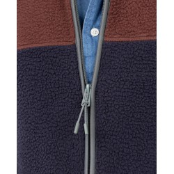 Chaleco polar granate hombre bicolor en poliéster reciclado