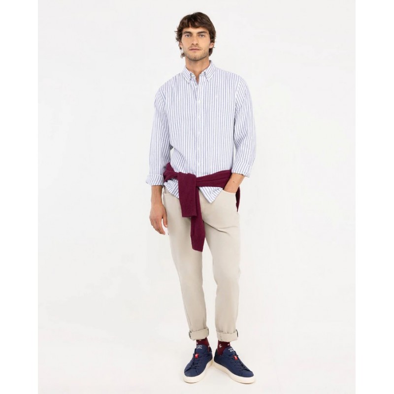 Camisa hombre de rayas 100% algodón Regular Fit