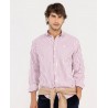 Camisa hombre de rayas rojas 100% algodón Regular Fit