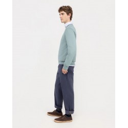Pantalón chino azul hombre Regular Fit en twill algodón