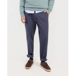 Pantalón chino azul hombre Regular Fit en twill algodón