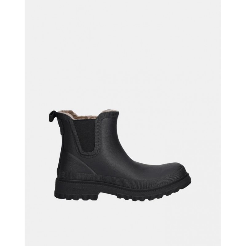 Botas de agua Verbenas negras con pelo interior