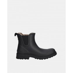 Botas de agua Verbenas negras con pelo interior