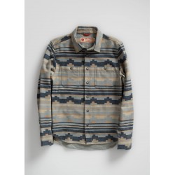 Sobrecamisa de franela azul y beis hombre | Eolo Sanxenxo