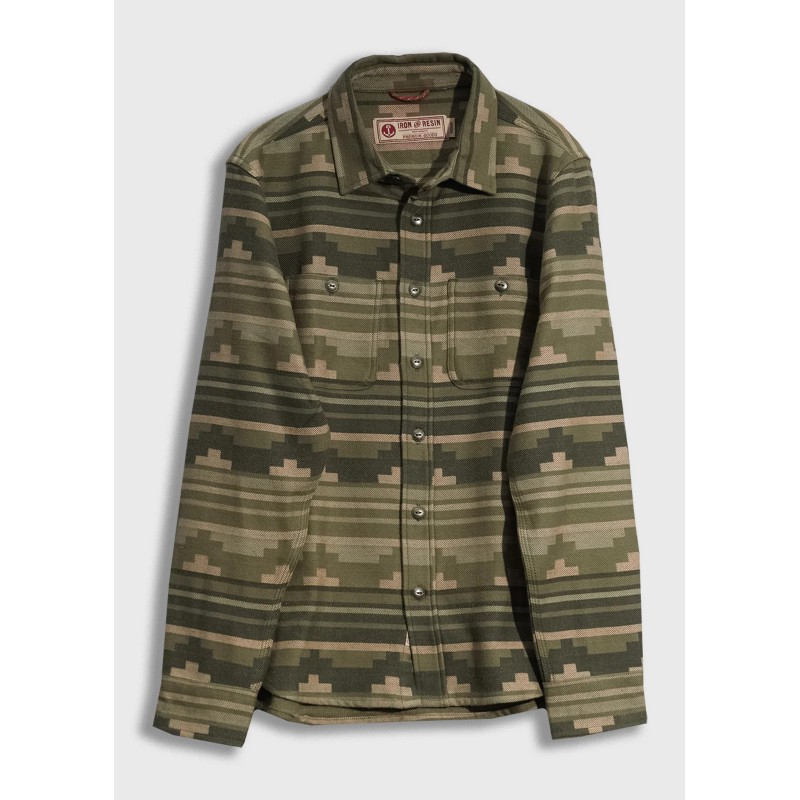 Sobrecamisa franela verde Iron & Resin hombre