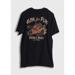 Camiseta negra Run for Fun Iron & Resin hombre