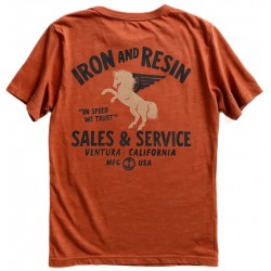 Camiseta Iron & Resin Sales & Service Teja | Estilo Vintage Moto Hombre