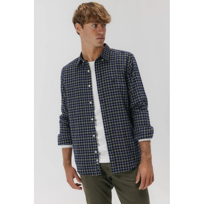 Camisa de franela azul y verde | 100% algodón