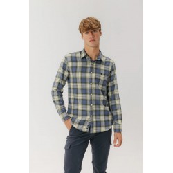 Camisa de franela azul y verde | Algodón 100%