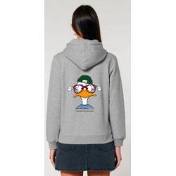 Sudadera Gris Algodón Orgánico Estampado Patos | Eolo Sanxenxo