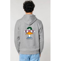 Sudadera Gris Algodón Orgánico Estampado Patos | Eolo Sanxenxo