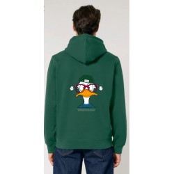 Sudadera Verde Algodón Orgánico Estampado Patos | Eolo Sanxenxo