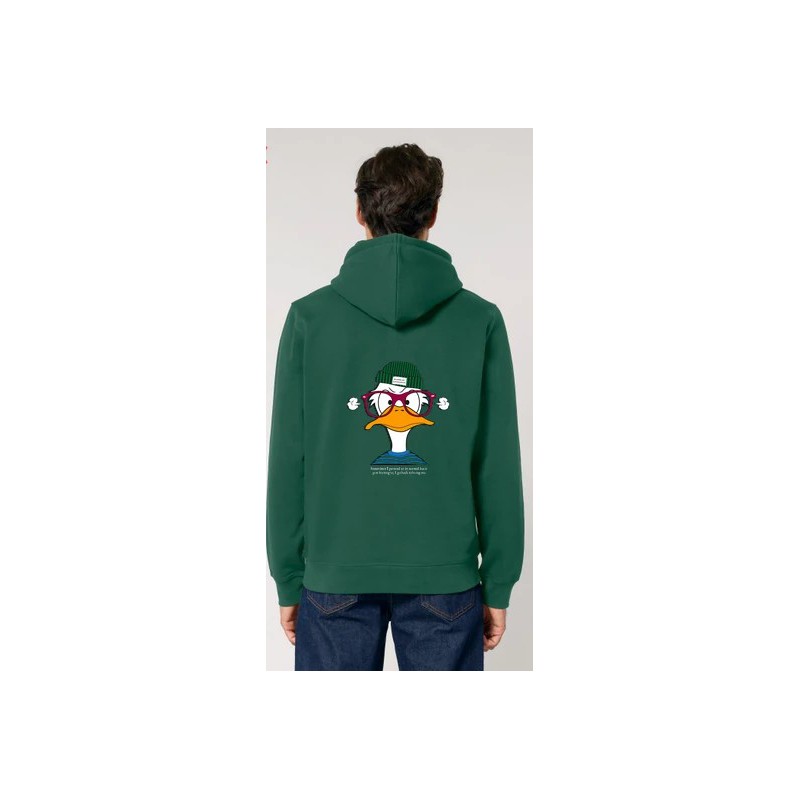 Sudadera Verde Algodón Orgánico Estampado Patos | Eolo Sanxenxo