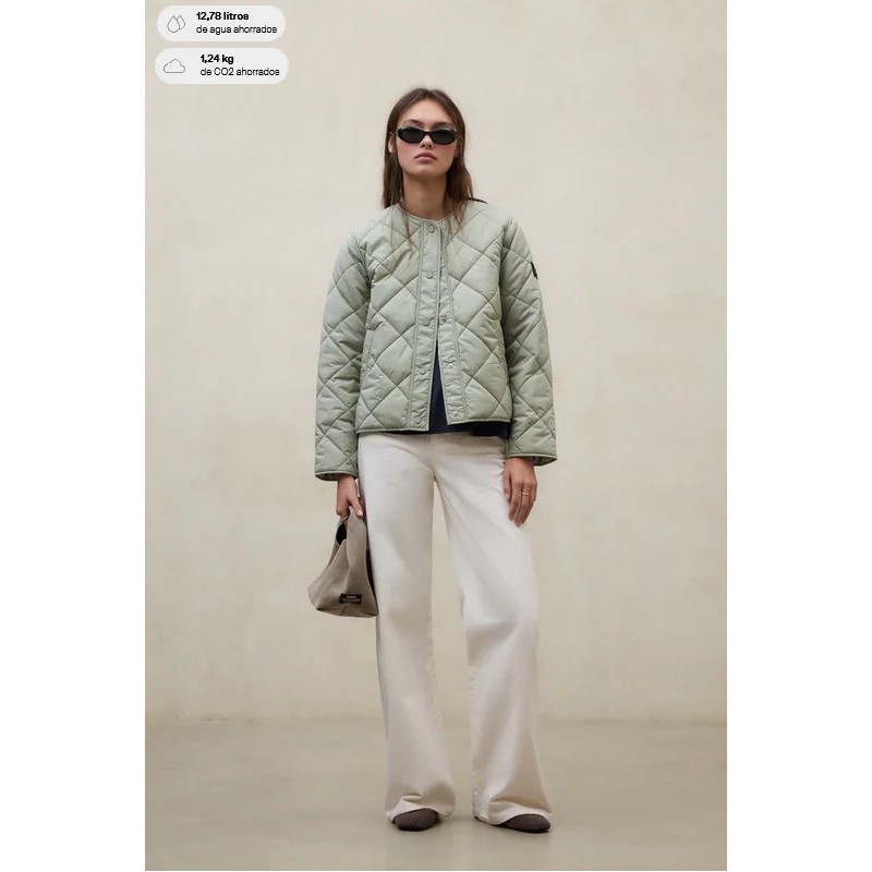 Chaqueta Musa Rhomb verde Ecoalf acolchada mujer