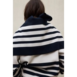 Jersey Koa Oversize Rayas Blanco Negro Ecoalf Mujer | Eolo Sanxenxo