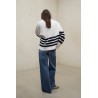 Jersey Koa Oversize Rayas Blanco Negro Ecoalf Mujer | Eolo Sanxenxo