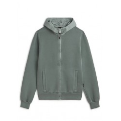Sudadera Dylan Hybrid Verde Hombre Ecoalf | Capucha Cremallera Sostenible | Eolo Sanxenxo