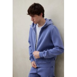 Sudadera Ecoalf Dylan Wash azul con cremallera hombre