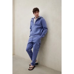 Sudadera Ecoalf Dylan Wash azul con cremallera hombre