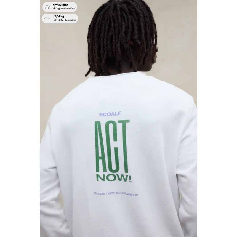 Sudadera blanca Act Now ECOALF sostenible | Moda eco