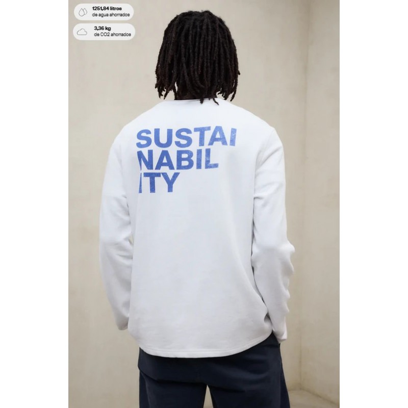 Camiseta blanca Sustainability de manga larga | Moda sostenible