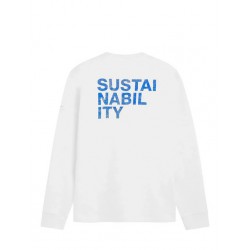 Camiseta blanca Sustainability de manga larga | Moda sostenible