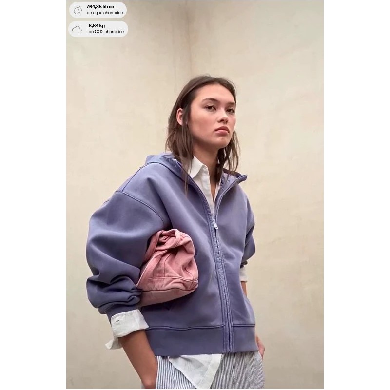 Sudadera Arica Azul con Capucha Sostenible | Ecoalf