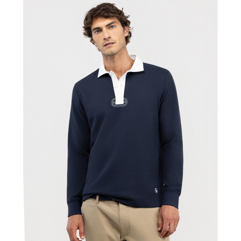 Polo Rugby Marino Manga Larga Hombre | El Ganso | Eolo Sanxenxo