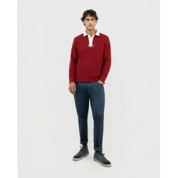 Polo Rugby burdeos Manga Larga Hombre | El Ganso | Eolo Sanxenxo
