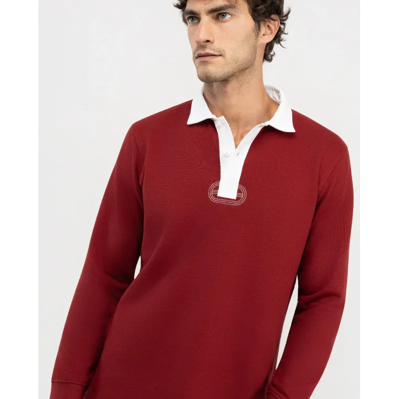 Polo Rugby burdeos Manga Larga Hombre | El Ganso | Eolo Sanxenxo