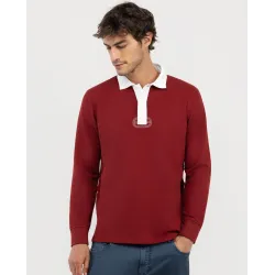 Polo Rugby burdeos Manga Larga Hombre | El Ganso | Eolo Sanxenxo