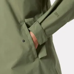 Parka verde mujer impermeable | Entretiempo y uso diario