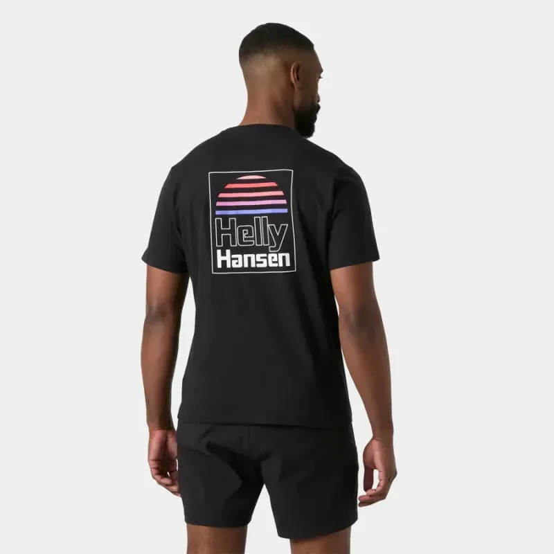 Camiseta Helly Hansen Negra Hombre | Logo Espalda | EOLO Sanxenxo