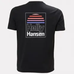 Camiseta Helly Hansen Negra Hombre | Logo Espalda | EOLO Sanxenxo