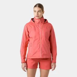 Chaqueta Helly Hansen Crew Hooded 2.0 Mujer Coral Impermeable | EOLO Sanxenxo