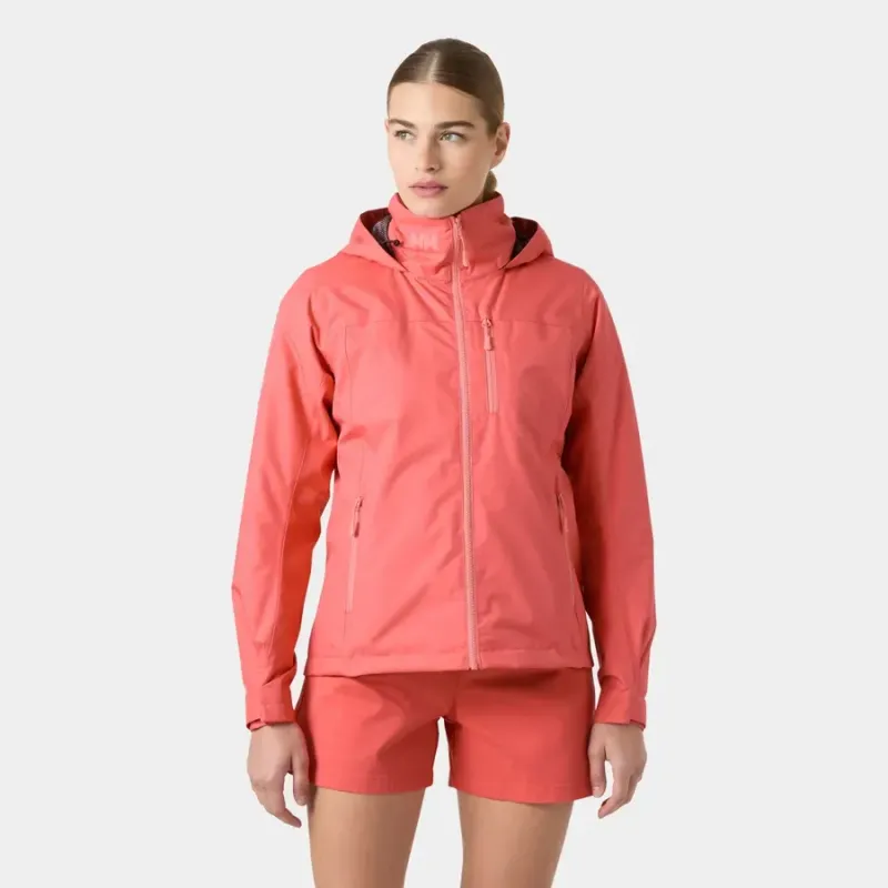 Chaqueta Helly Hansen Crew Hooded 2.0 Mujer Coral Impermeable | EOLO Sanxenxo