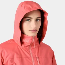 Chaqueta Helly Hansen Crew Hooded 2.0 Mujer Coral Impermeable | EOLO Sanxenxo