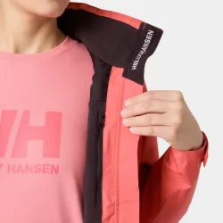 Chaqueta Helly Hansen Crew Hooded 2.0 Mujer Coral Impermeable | EOLO Sanxenxo