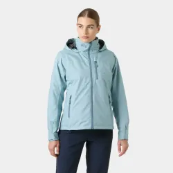 Chaqueta Helly Hansen Crew Hooded 2.0 Mujer Azul Claro Impermeable | EOLO Sanxenxo