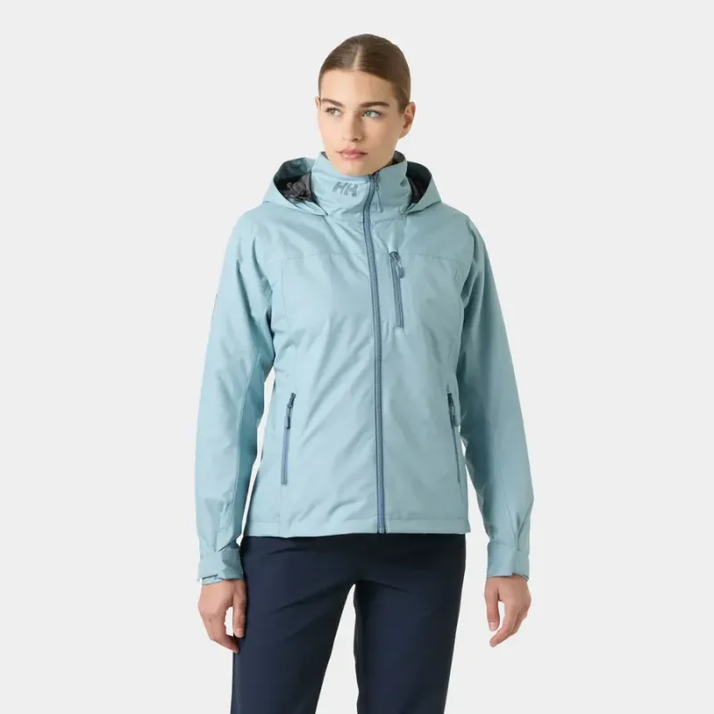 Chaqueta Helly Hansen Crew Hooded 2.0 Mujer Azul Claro Impermeable | EOLO Sanxenxo