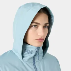 Chaqueta Helly Hansen Crew Hooded 2.0 Mujer Azul Claro Impermeable | EOLO Sanxenxo