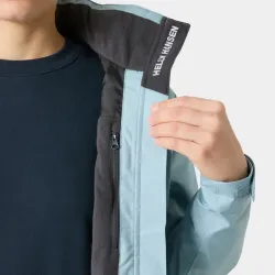 Chaqueta Helly Hansen Crew Hooded 2.0 Mujer Azul Claro Impermeable | EOLO Sanxenxo