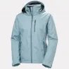 Chaqueta Helly Hansen Crew Hooded 2.0 Mujer Azul Claro Impermeable | EOLO Sanxenxo