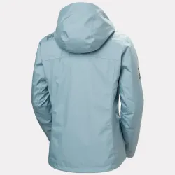 Chaqueta Helly Hansen Crew Hooded 2.0 Mujer Azul Claro Impermeable | EOLO Sanxenxo