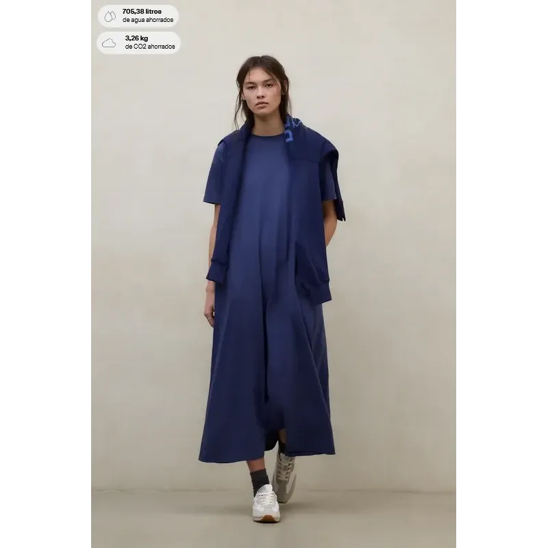 Vestido largo azul Elettra Ecoalf mujer | Eolo Sanxenxo