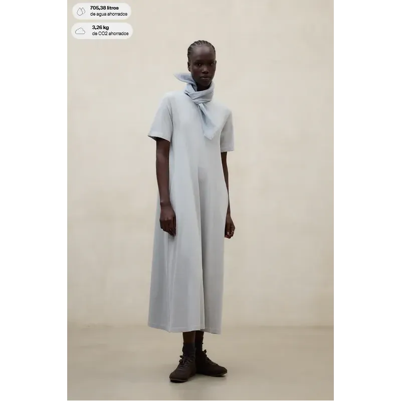 Vestido largo gris Elettra Ecoalf mujer | Eolo Sanxenxo